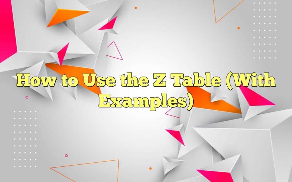 z table printable