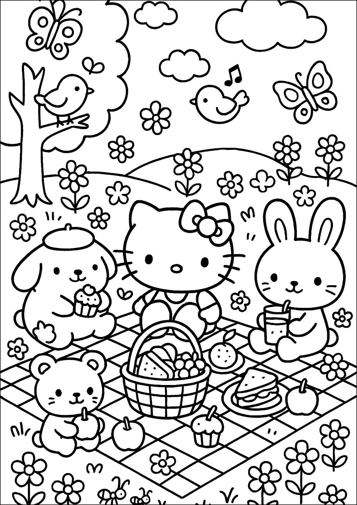 printable sanrio coloring pages