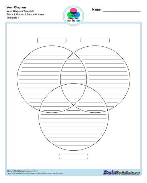 printable venn diagram with lines