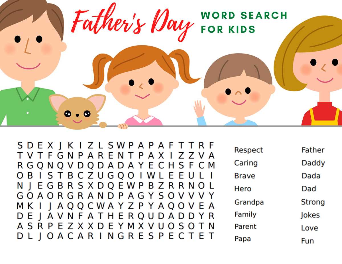 fathers day word search printable fathers day word search printable