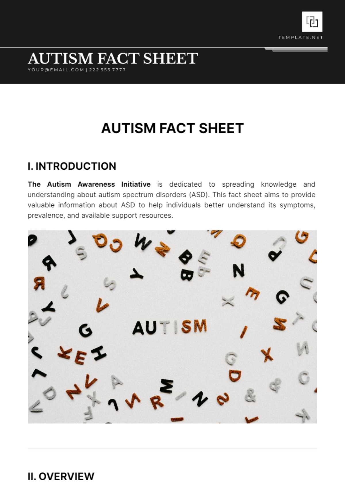 printable autism fact sheet