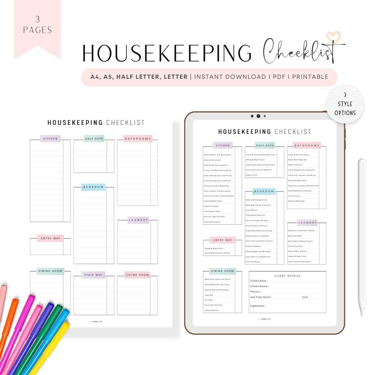 airbnb cleaning checklist printable