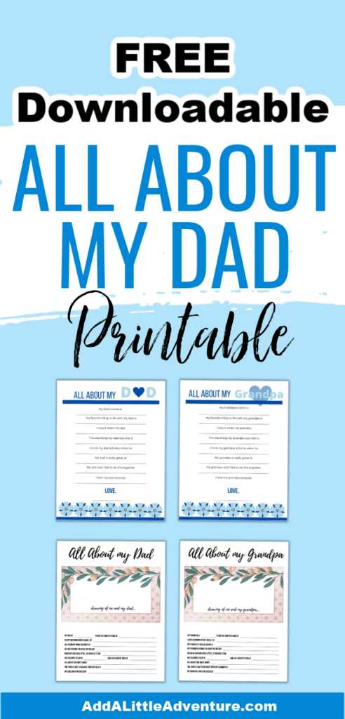 all about my papa free printable