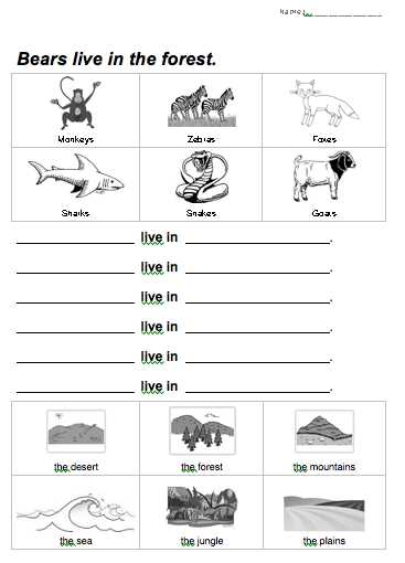 animal habitat printables