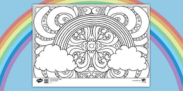 printable colouring pages of rainbows printable colouring pages of rainbows