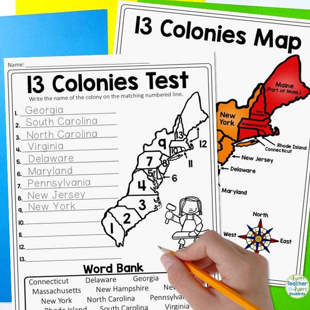 13 colonies blank map printable