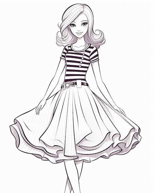 barbie printable coloring page