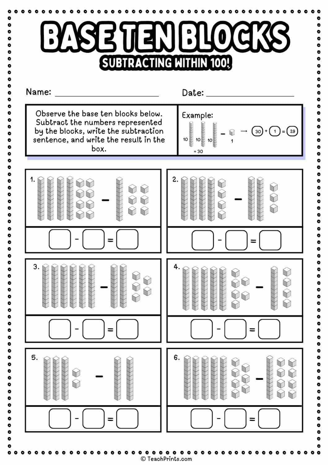base ten blocks printable