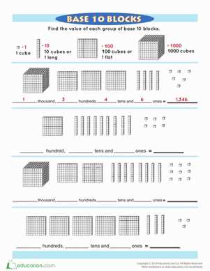 base ten blocks printable