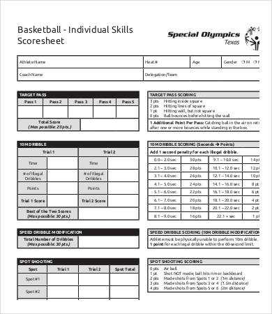 basketball scoresheet printable