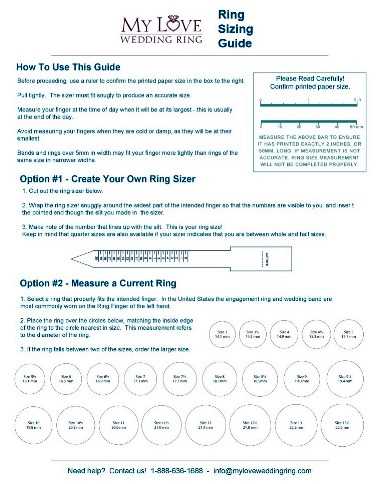 free ring size chart printable free ring size chart printable