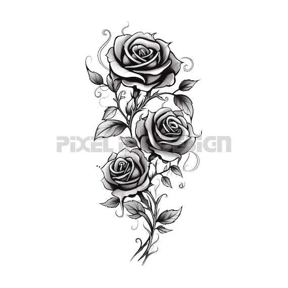 rose tattoo stencil printable