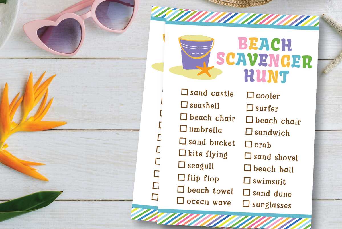 beach scavenger hunt printable