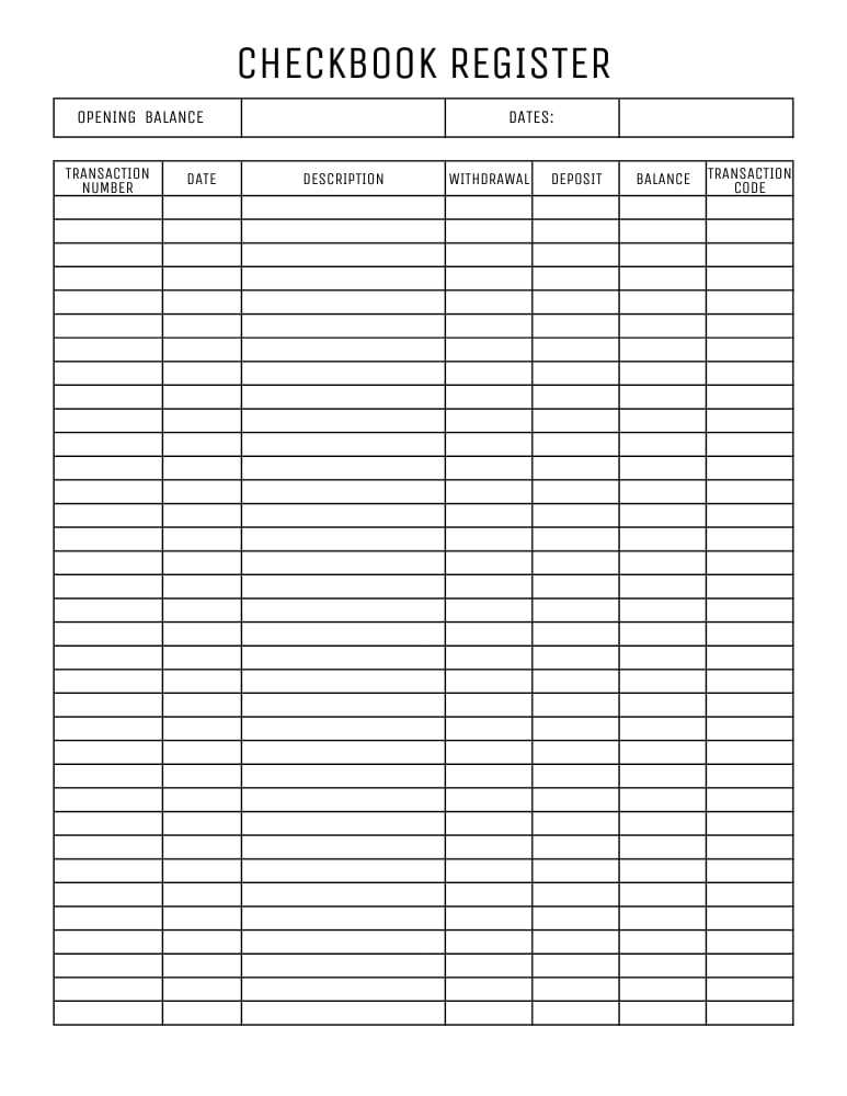 large printable check register large printable check register