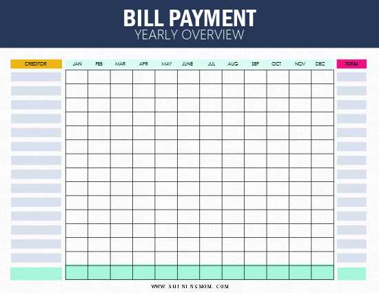 bill payment tracker printable