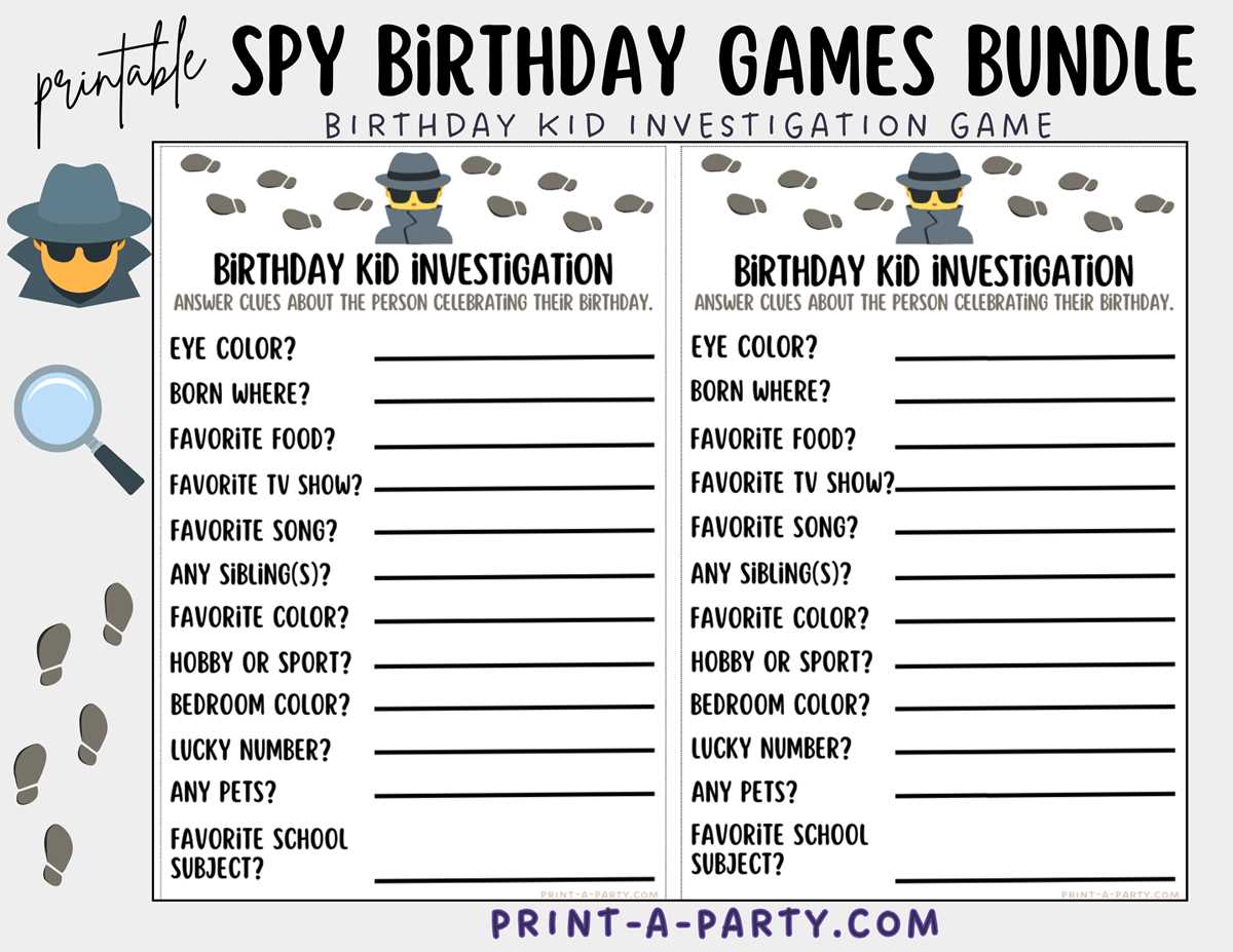 birthday party printable games