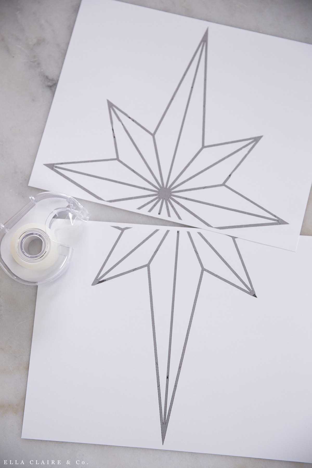 printable star christmas tree topper