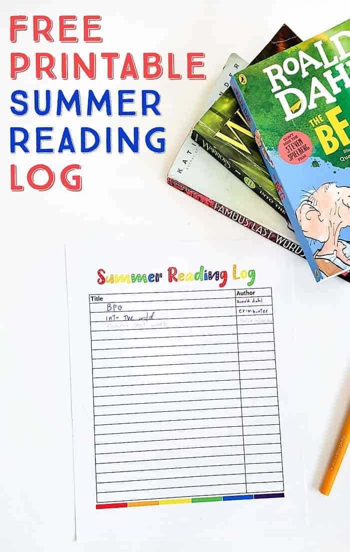 summer reading log printable summer reading log printable