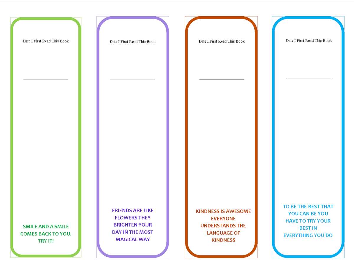 blank template for bookmarks printable