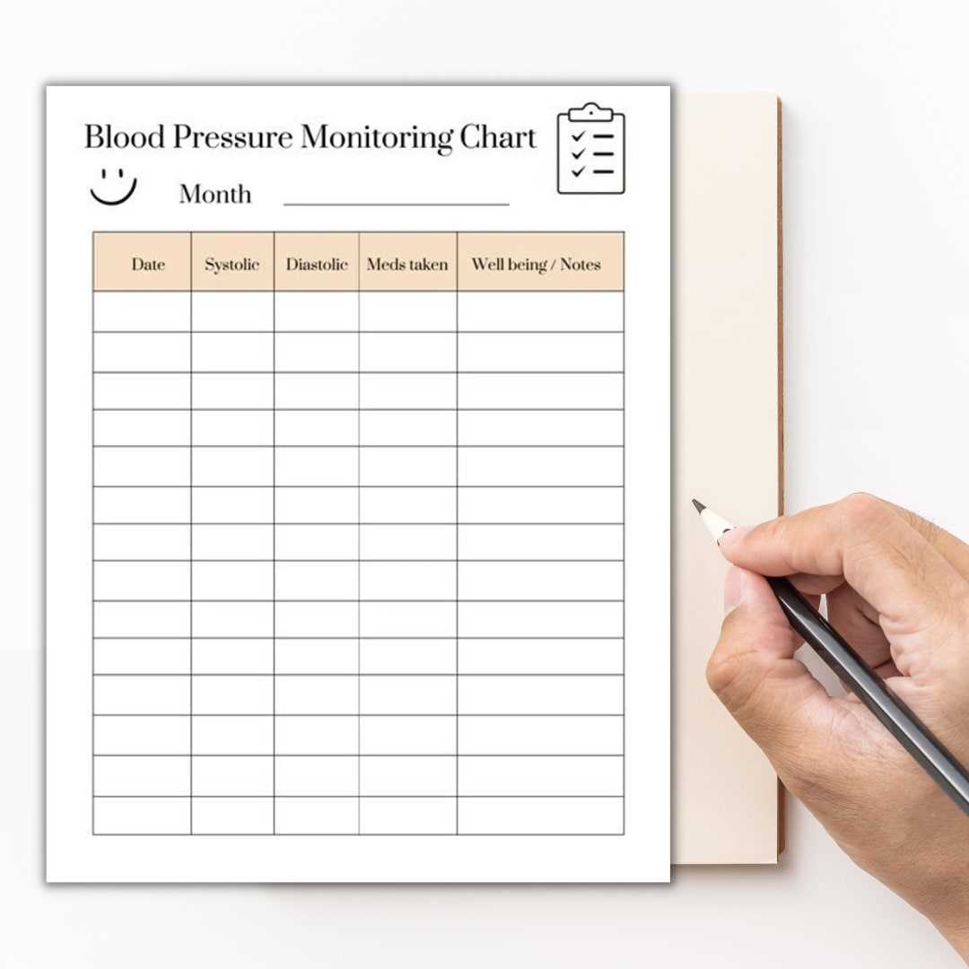 blood pressure monitoring chart printable