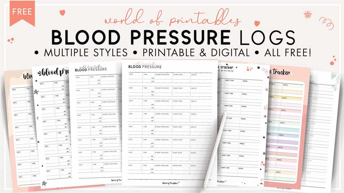 blood pressure monitoring chart printable