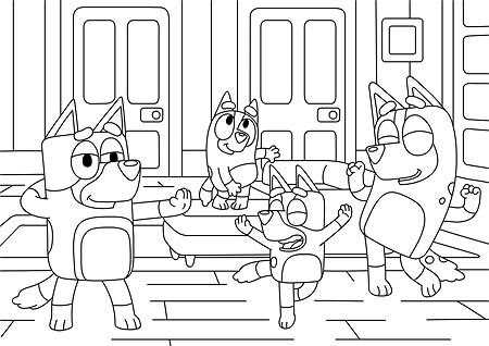 bluey printable colouring pages