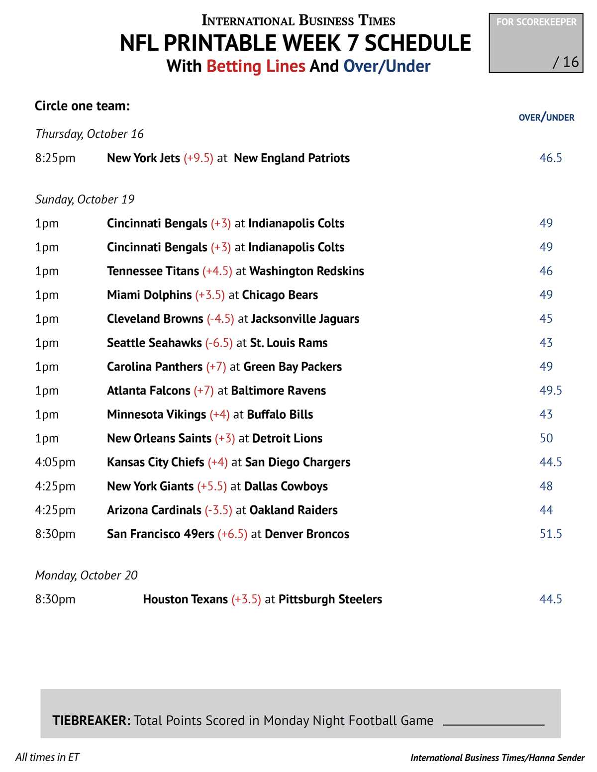 printable nfl week 7 schedule printable nfl week 7 schedule