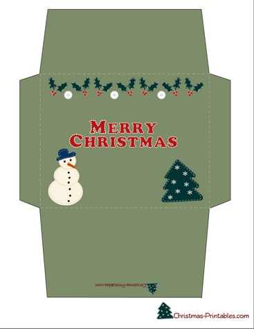 christmas envelope template printable
