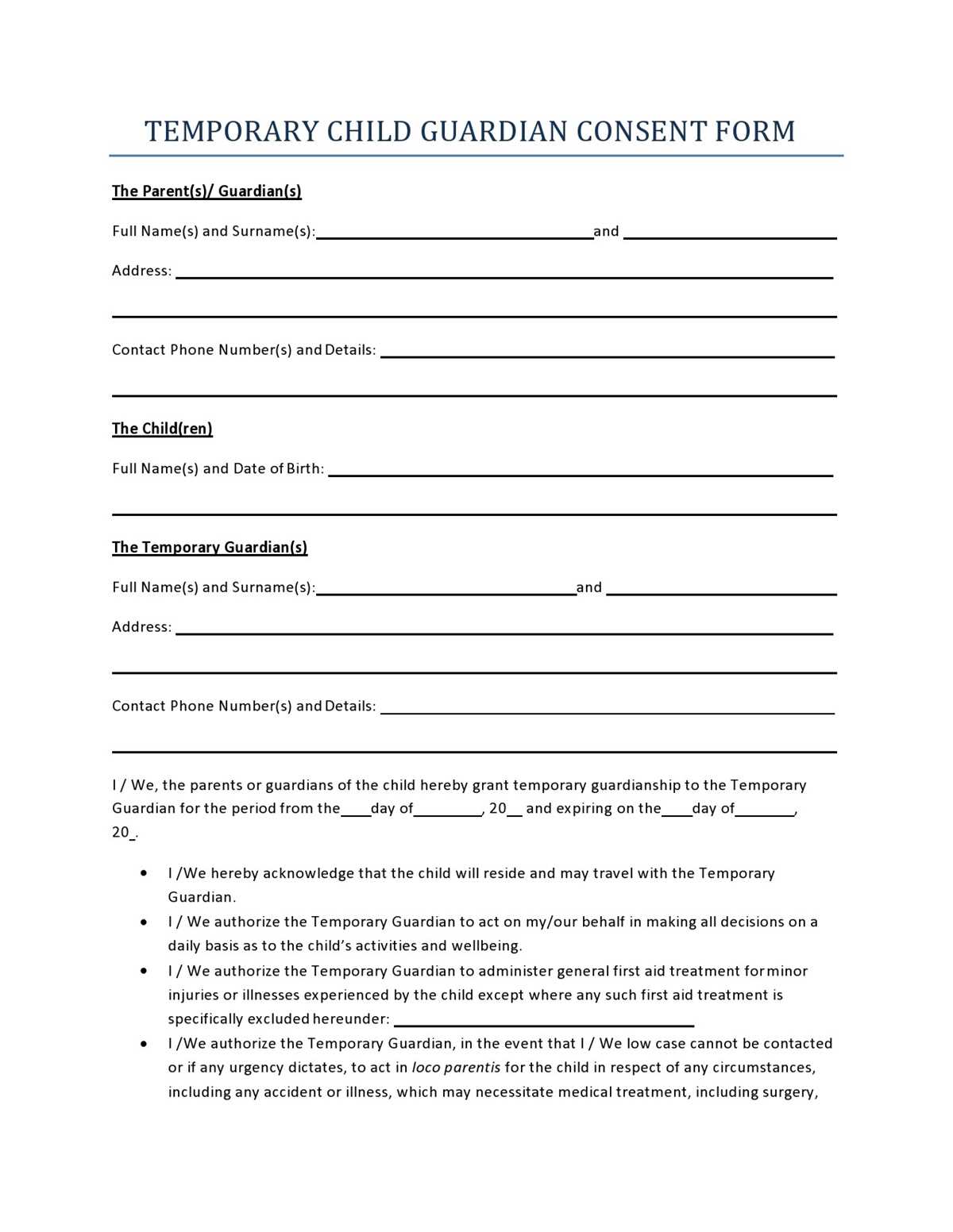 printable guardianship papers printable guardianship papers