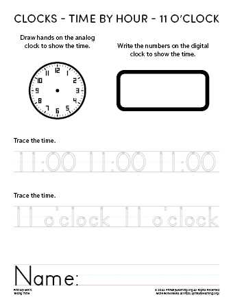 free printable clock worksheets