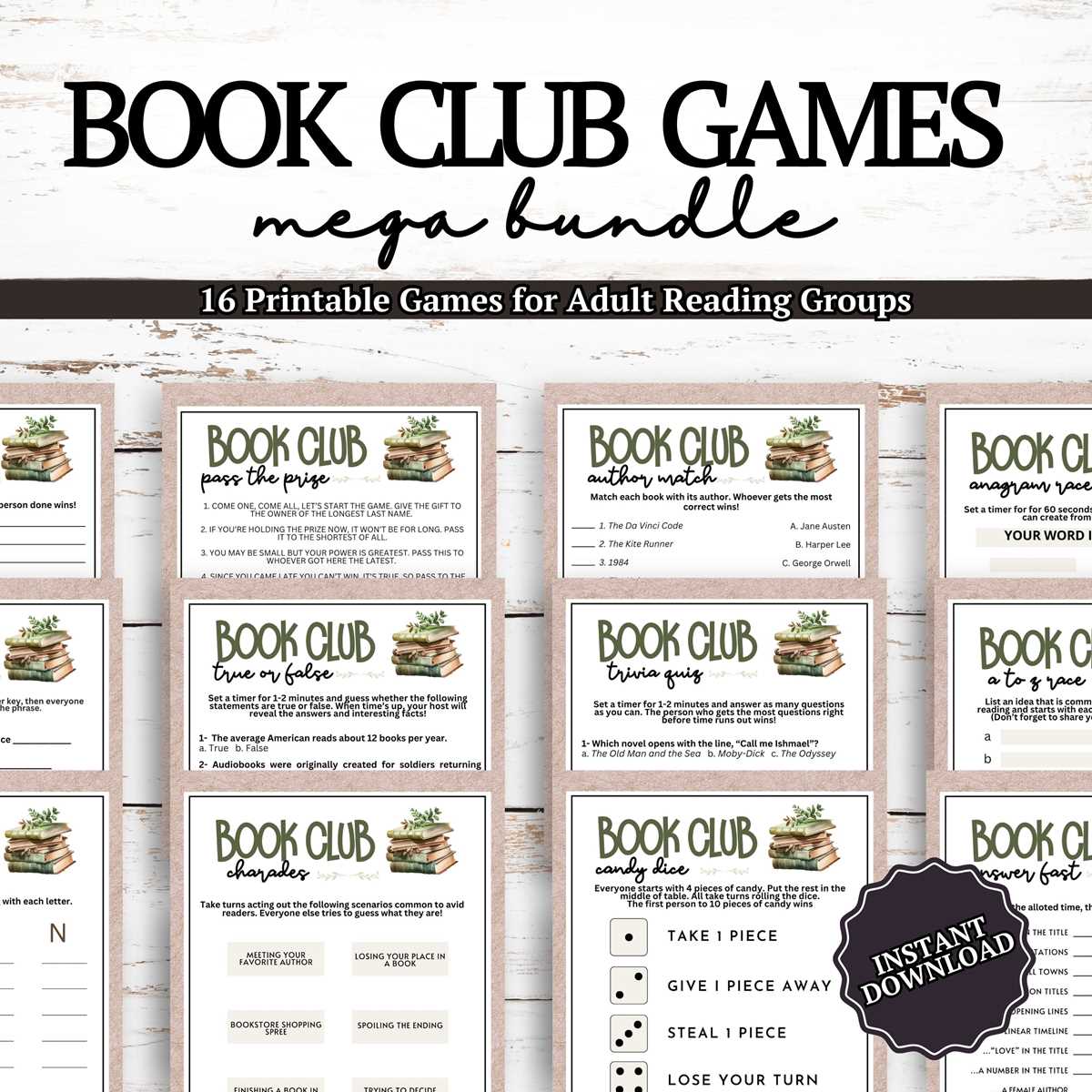 book club games printable book club games printable
