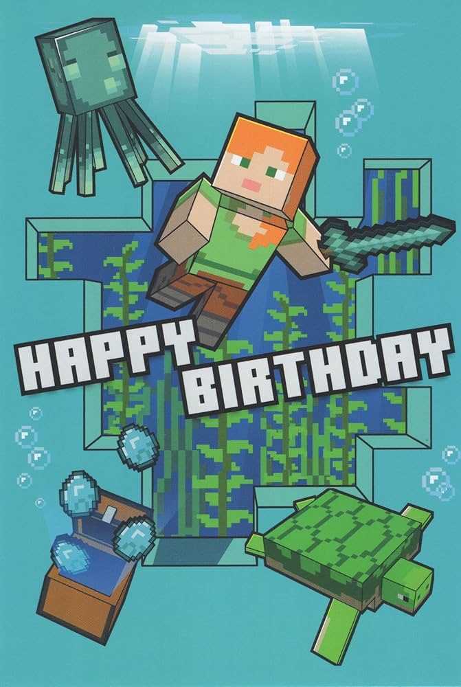 printable birthday cards minecraft