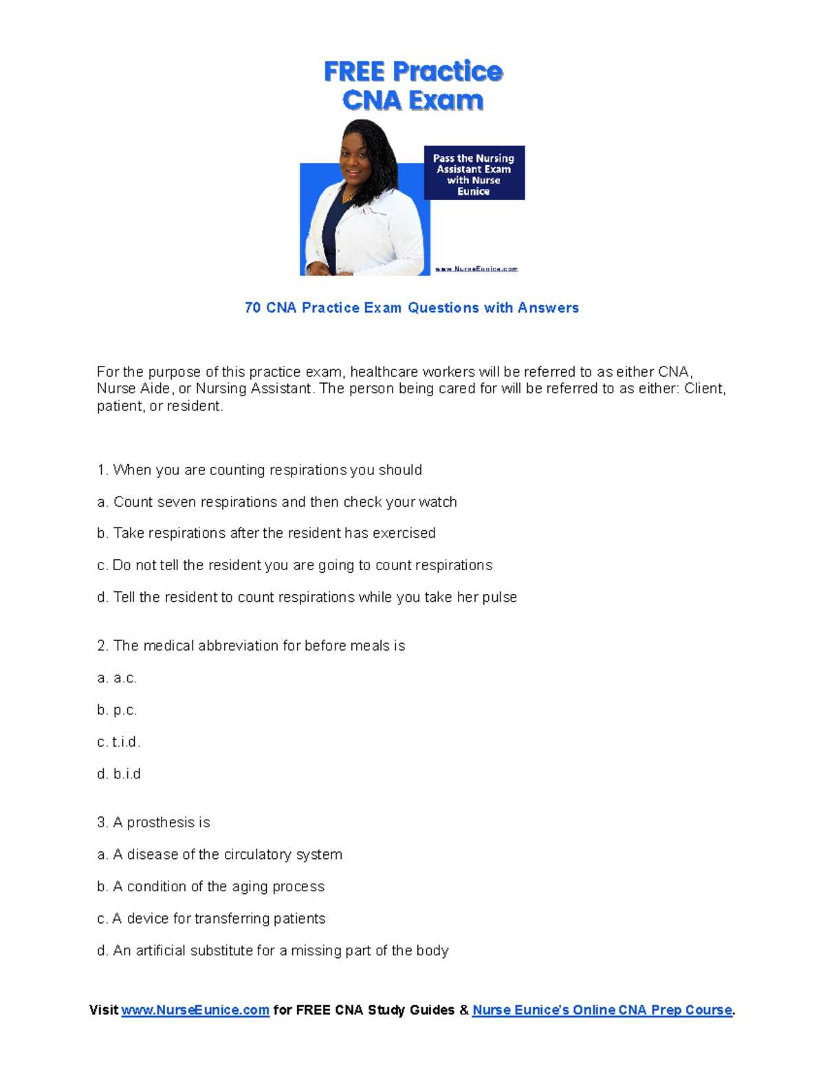 cna practice exam printable cna practice exam printable