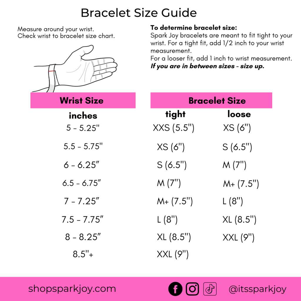 bracelet size printable