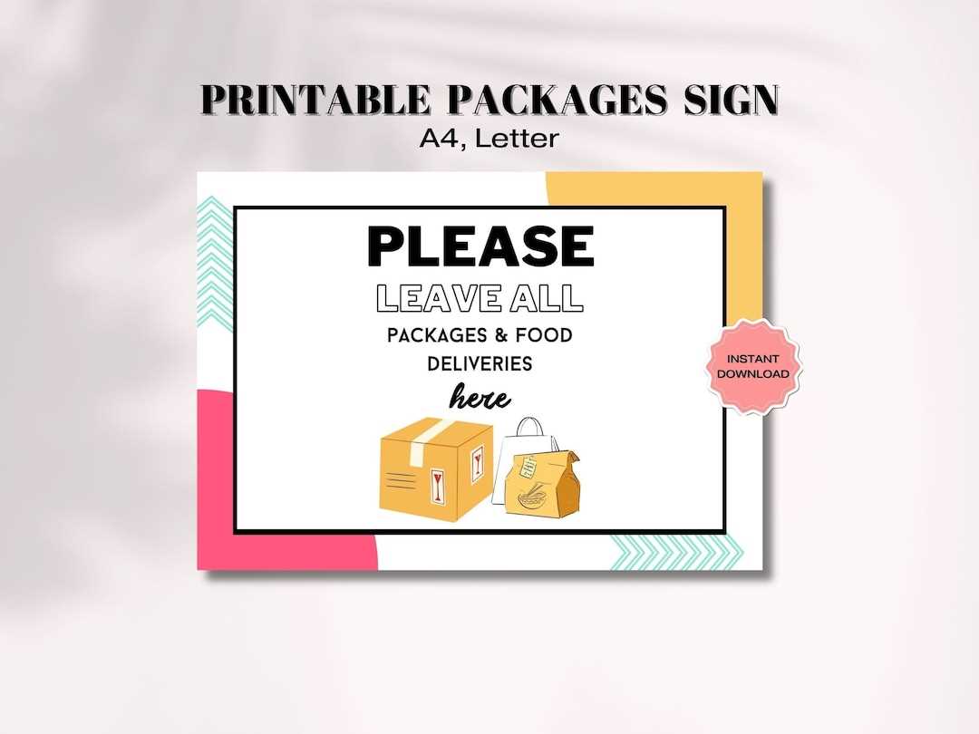 please leave packages here sign printable free please leave packages here sign printable free