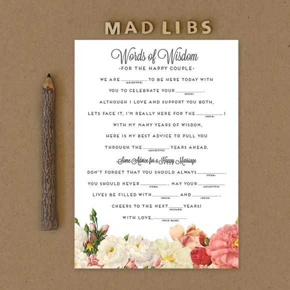 bridal shower mad libs printable free bridal shower mad libs printable free