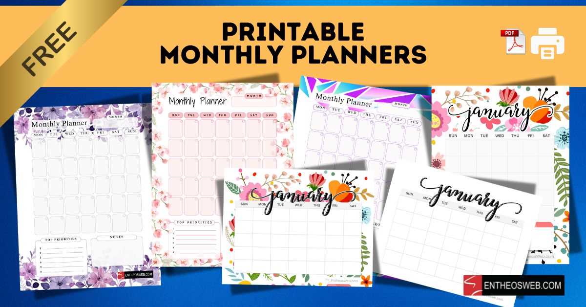 free printable monthly planner printable free printable monthly planner printable