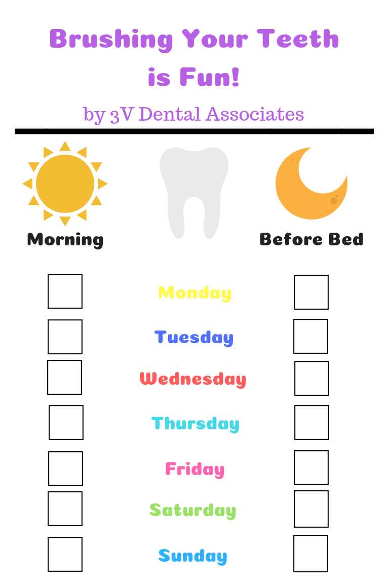 brush your teeth chart printable
