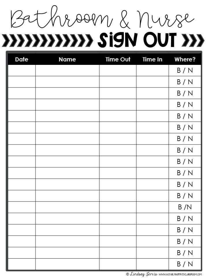 bathroom sign out sheet printable bathroom sign out sheet printable