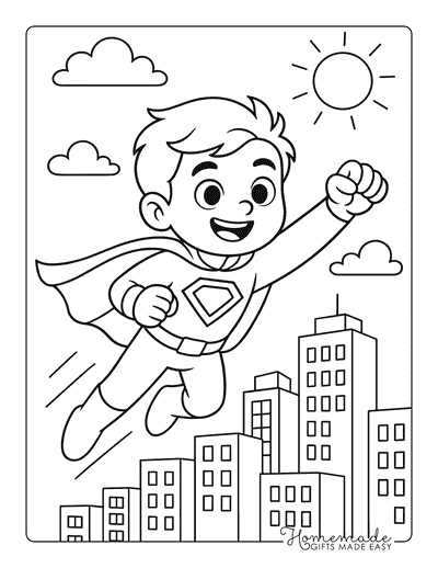 superhero coloring page printable