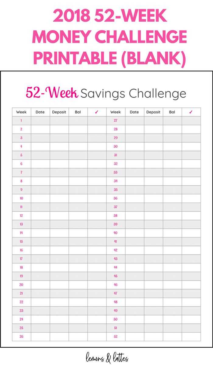 52 week savings challenge printable 52 week savings challenge printable