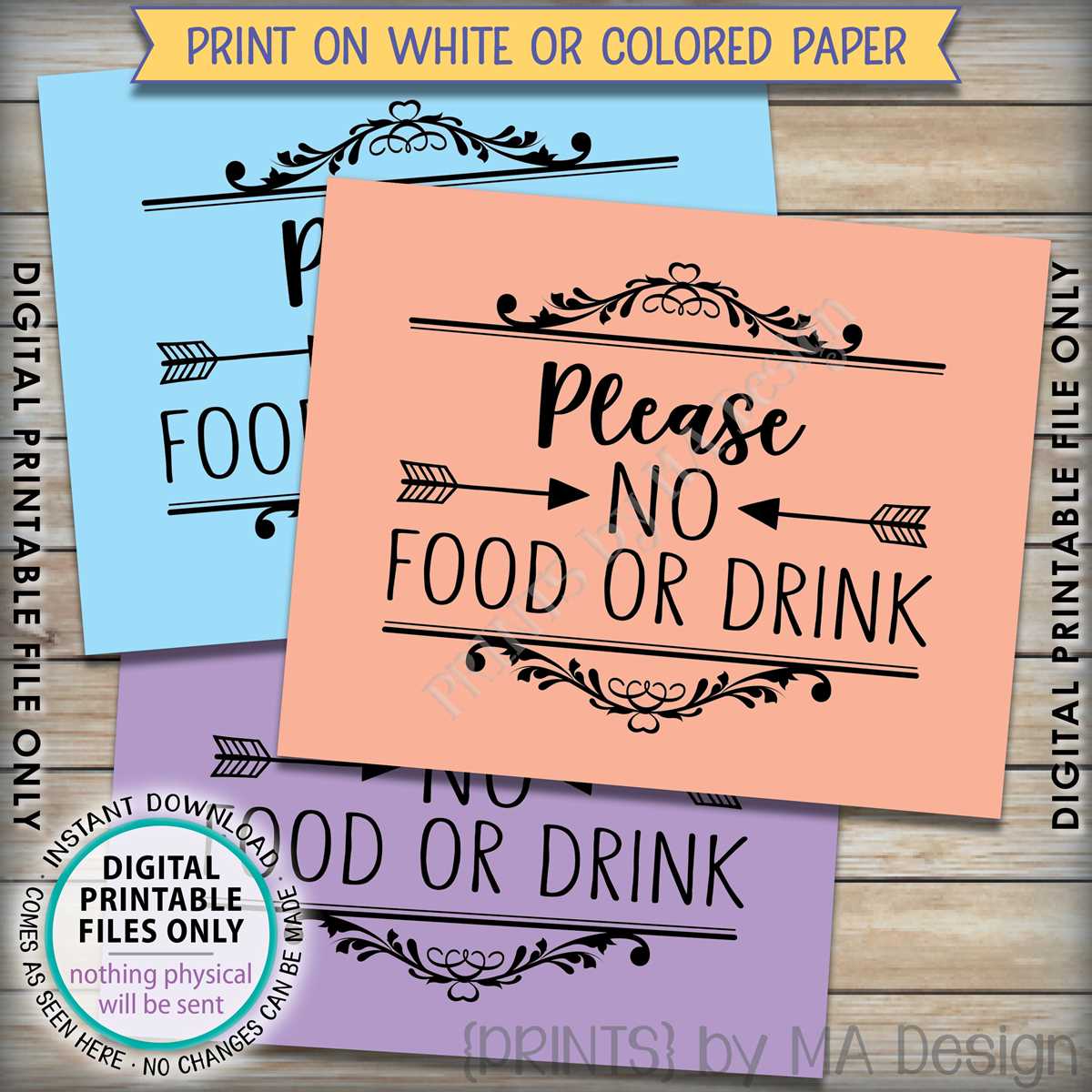 no food or drink signs printable