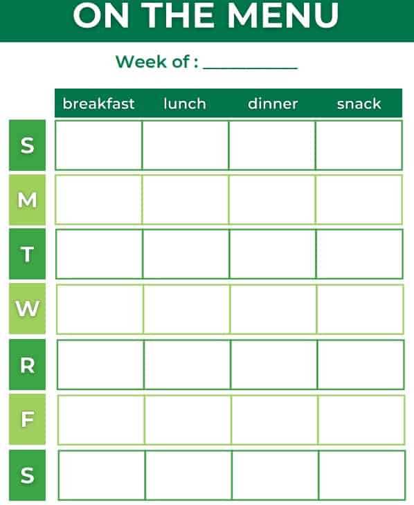 weekly meal planner free printable weekly meal planner free printable