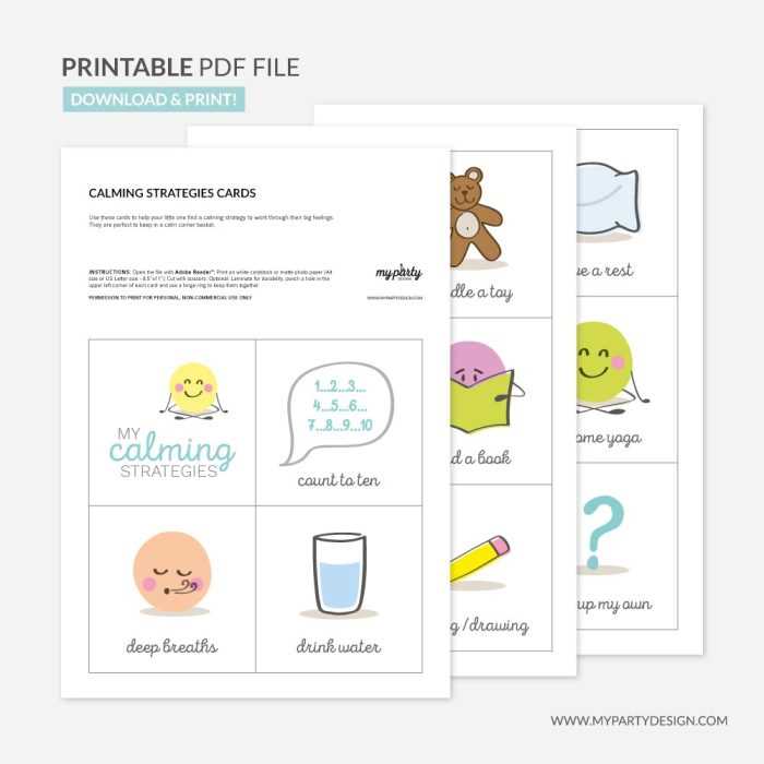 calming corner printables free