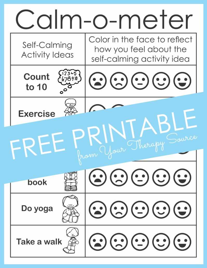 calming corner printables free