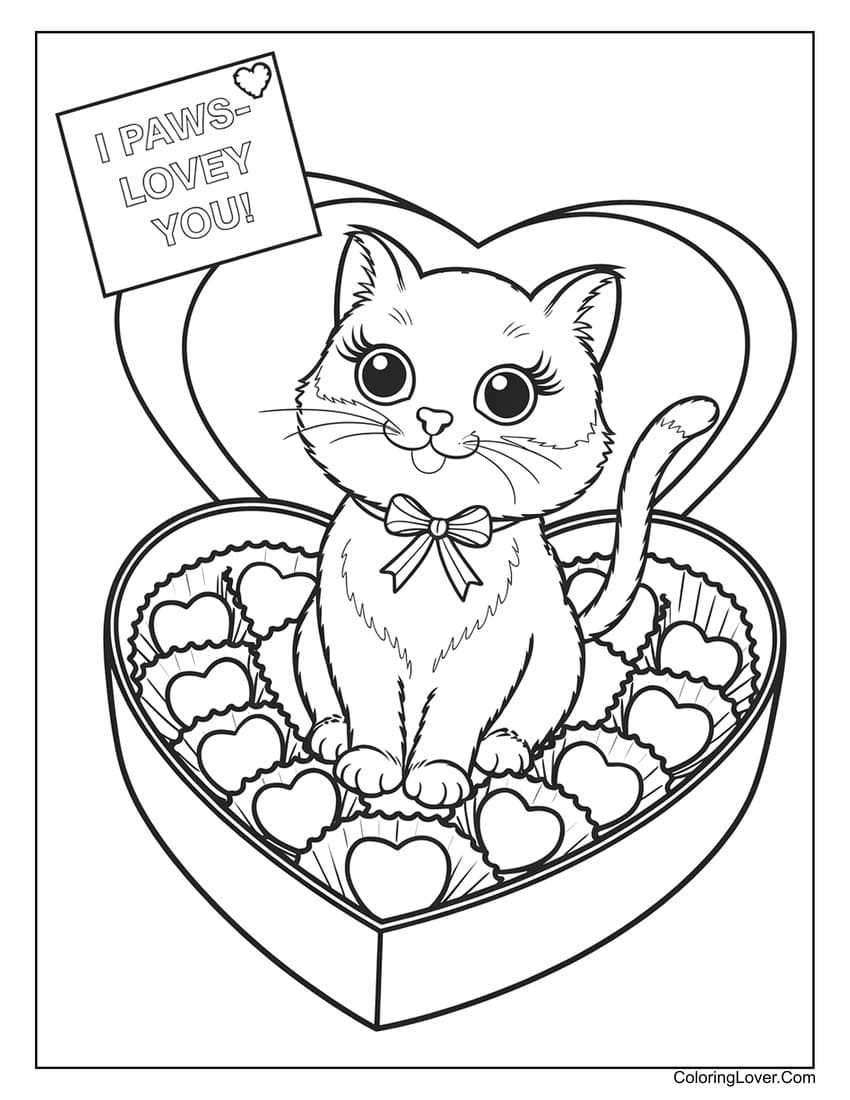 cat coloring page printable