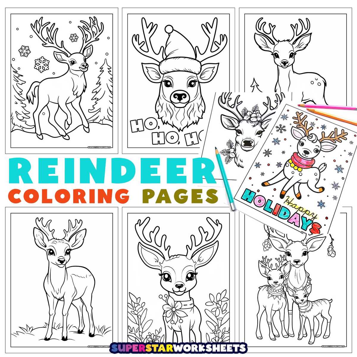 free printable reindeer coloring pages