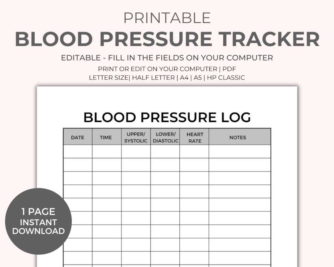 printable blood pressure recording chart