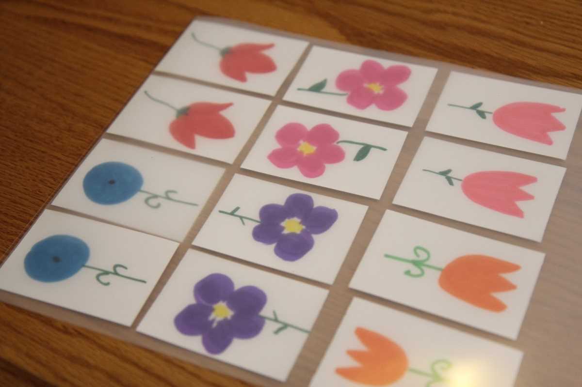 printable flower matching game