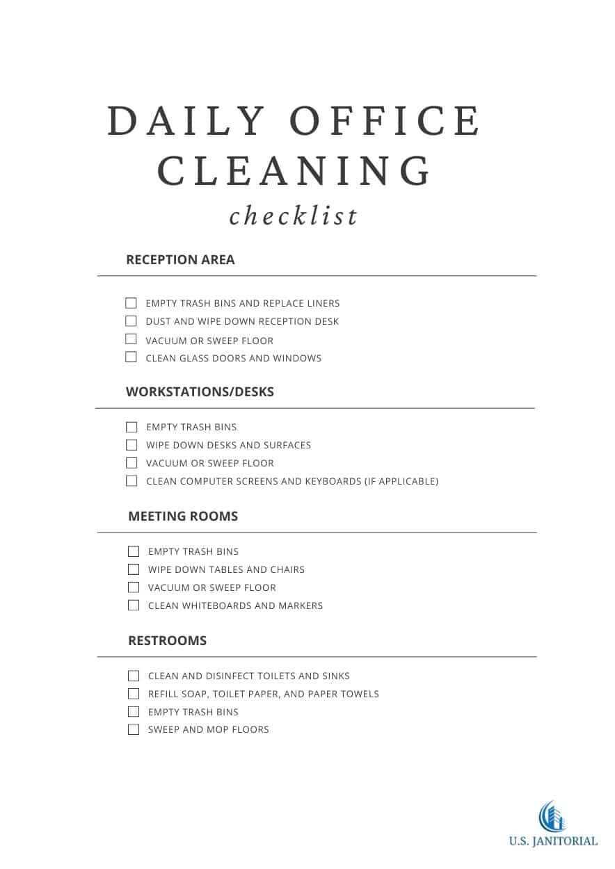 daily cleaning checklist printable